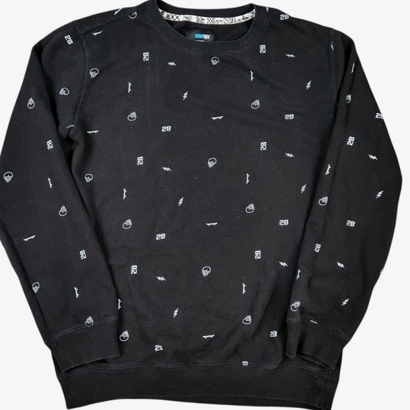 Amplify Skateboards Black Graphic Print Sweatshirt Skulls Lightning XL Skater - Picture 1 of 6